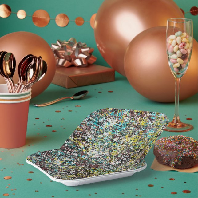 Geared Towards Abstract Art Design Lover  Paper Plate (Multi)