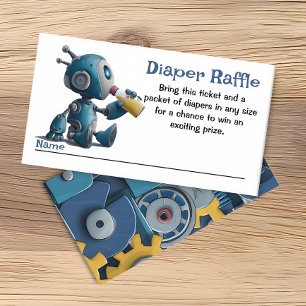 Gearing Up for Baby Diaper Raffle Enclosure Card