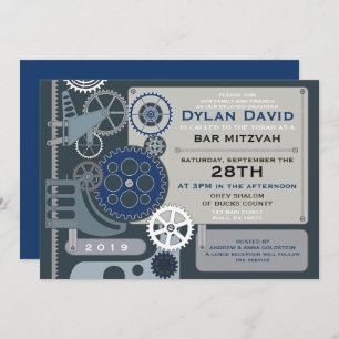 GEARS Bar Bat Mitzvah Invitation