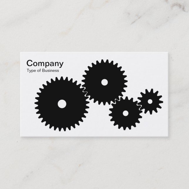 Gears - Black on White Business Card (Front)