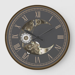 Gears Charcoal Chocolate Wall Clock