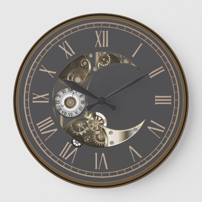 Gears Charcoal Chocolate Wall Clock (Front)