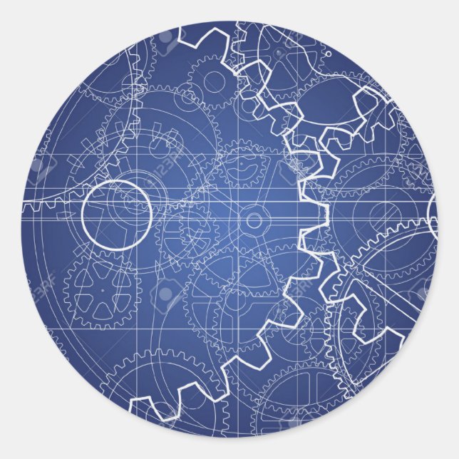 Gears Classic Round Sticker (Front)