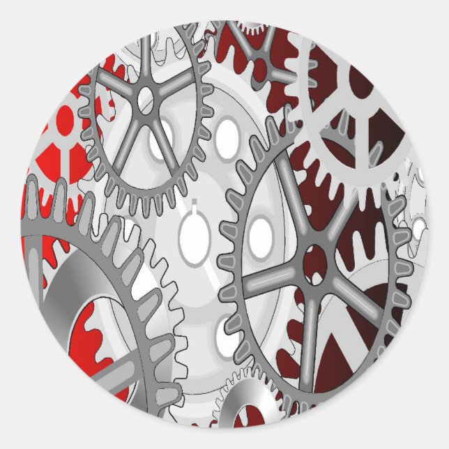 Gears Classic Round Sticker (Front)