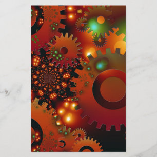 Gears Clock Office Design Digital Art Destiny Stationery