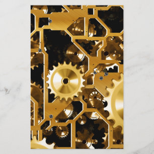 Gears Clock Office Design Digital Art Destiny Stationery