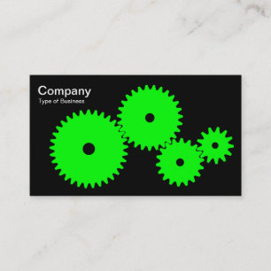 Gears - Green on Black Business Card