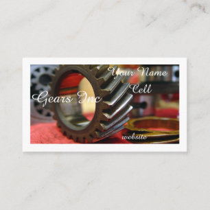 gears machinery metal cogs  business card