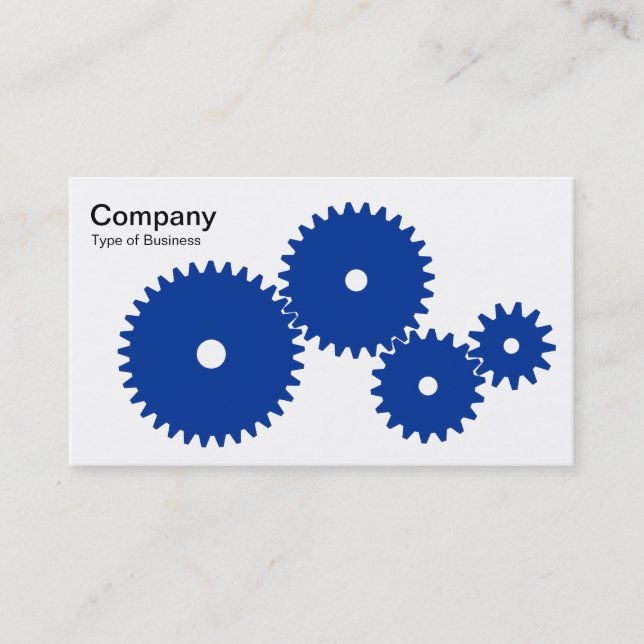 Gears - Navy on White Business Card (Front)