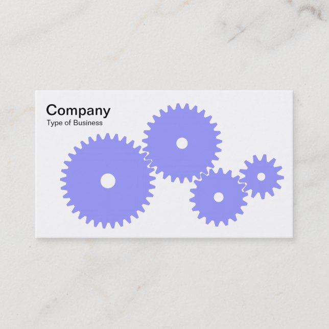 Gears - Pastel Blue on White Business Card (Front)