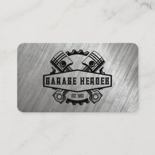 Gears Pistons   Metal   Car Services Business Card