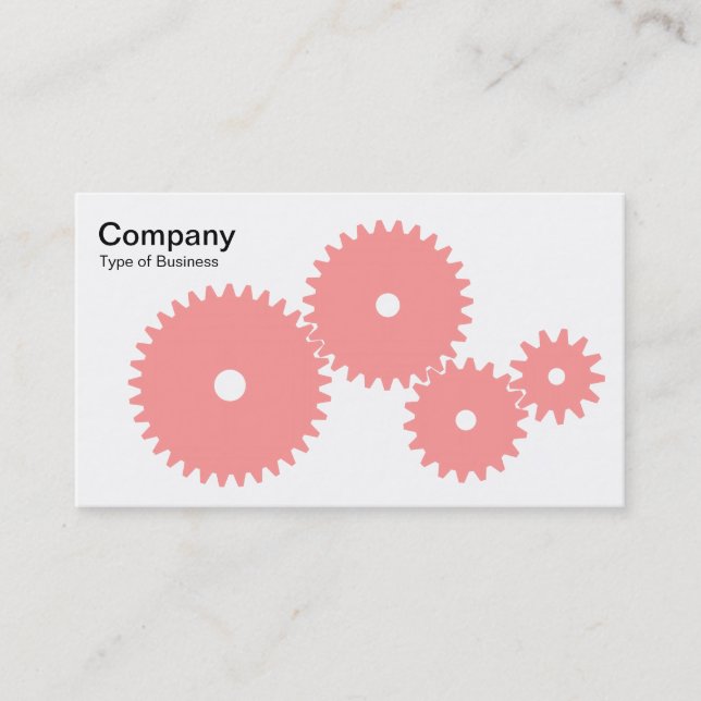 Gears - Soft Pink on White Business Card (Front)