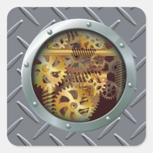 GEARS SQUARE STICKER
