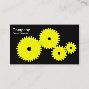 Gears - Yellow on Black Business Card