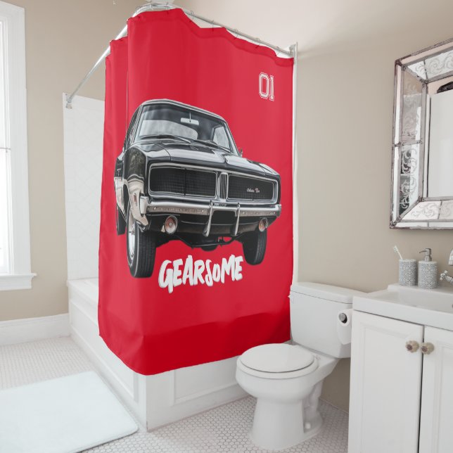 Gearsome shower curtain (In Situ)