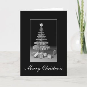 Gearwheel Christmas Tree Greeting Card