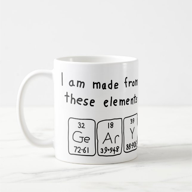 Geary periodic table name mug (Left)