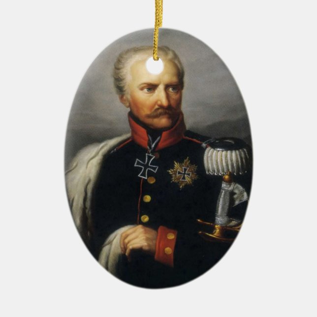 Gebhard von Blucher Ceramic Tree Decoration (Front)