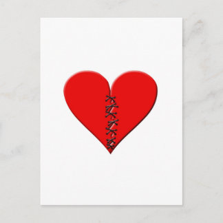 Gebrochenes , geflicktes Herz Postcard