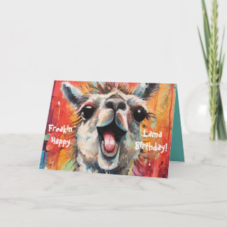 Geburtstag Lama Personalisierbar Funky Niedlich Card