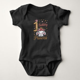 Geburtstags Mädchen 1 Jahr mit Glitzer und Hase Baby Bodysuit