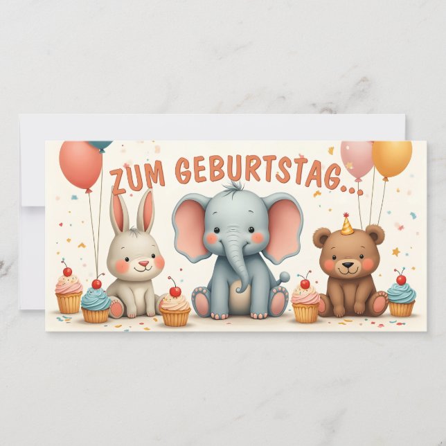 Geburtstagsfreude mit tierischen Freunden (Front)