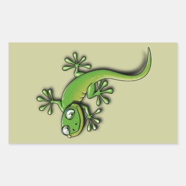 Gecko 2 rectangular sticker (Front)