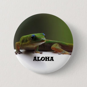 gecko 6 cm round badge