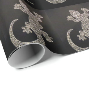 Gecko Black and White Wrapping Paper