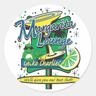 Gecko Charlies Margarita-Cocktail-Lounge Classic Round Sticker