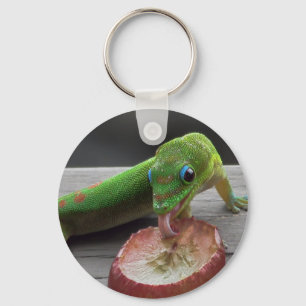 Gecko Eating Grapes Key Ring