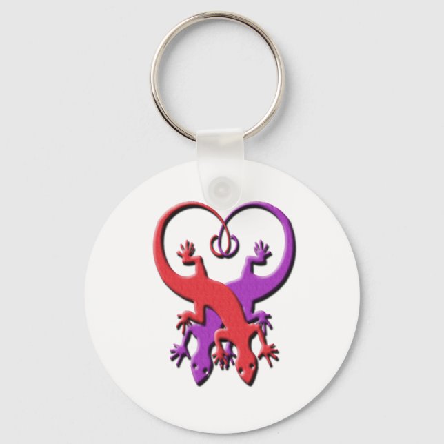 Gecko Heart Keychain (Front)