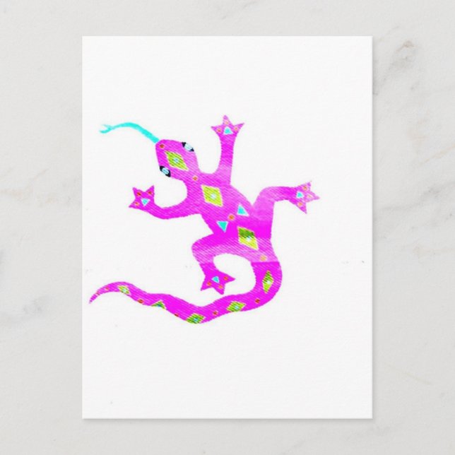 Gecko in Pink2 Postcard (Front)