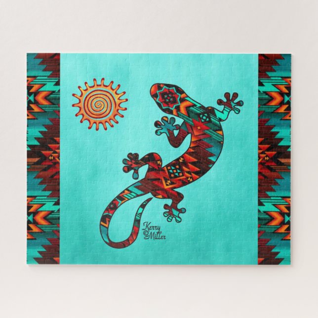Gecko Lizard And Sun Jigsaw Puzzle (Horizontal)