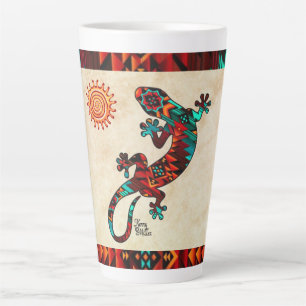 Gecko Lizard And Sun Latte Mug