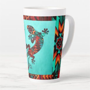 Gecko Lizard And Sun Latte Mug