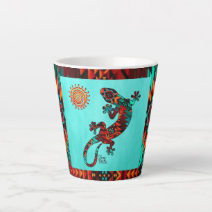 Gecko Lizard And Sun Latte Mug