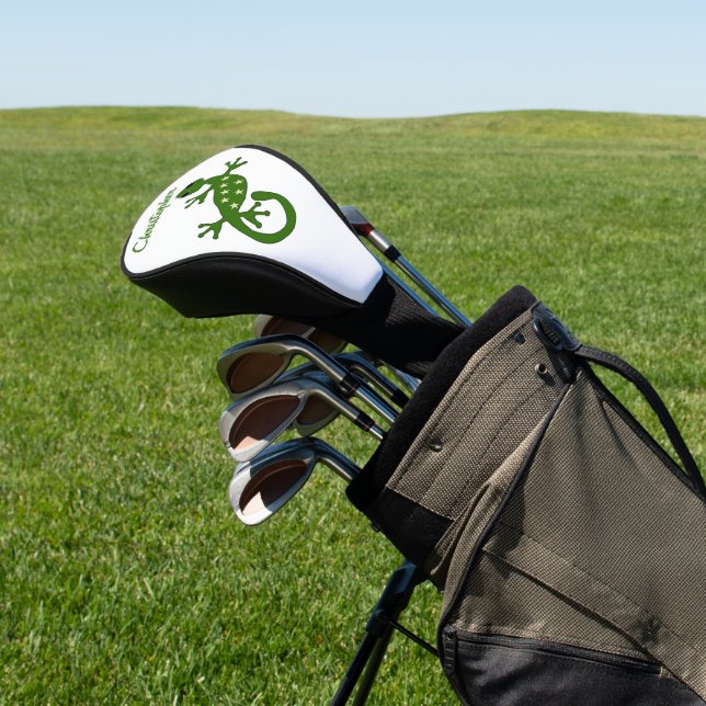 Gecko Lizard Design Golf Head Cover (In Situ)
