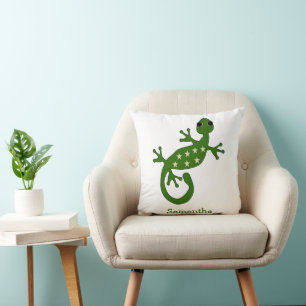 Gecko Lizard Design Personalised Cushion