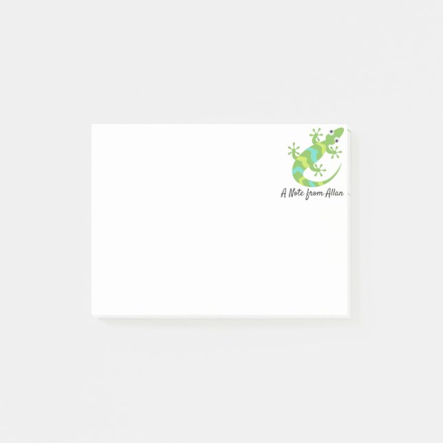 Gecko Lizard Emoji Post-it Notes (Front)