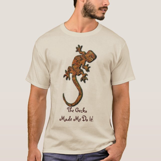 Gecko Lizard Funny Animal-lover's T-Shirt (Front)
