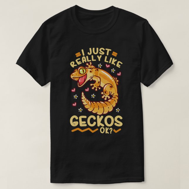 Gecko Lizard Leopard Geckos Terraristic  T-Shirt (Design Front)