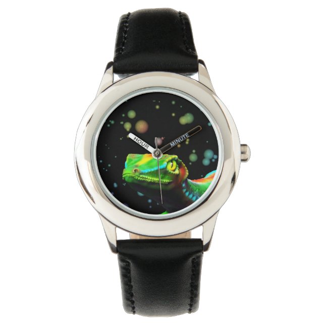 Gecko Lizard Rainbow Colours watches (Front)