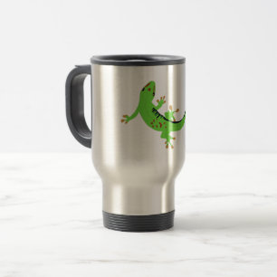 Gecko Lizard Reptile Illustration   Travel Mug