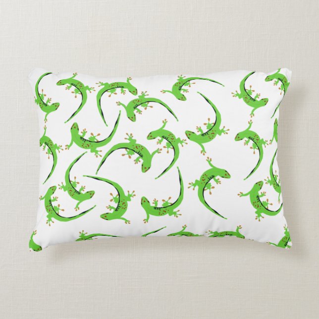 Gecko Lizard Reptile Pattern  Decorative Cushion (Front)