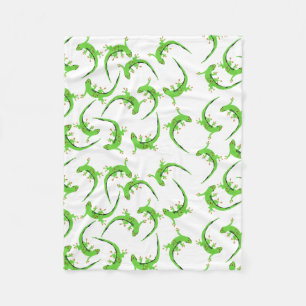 Gecko Lizard Reptile Pattern   Fleece Blanket