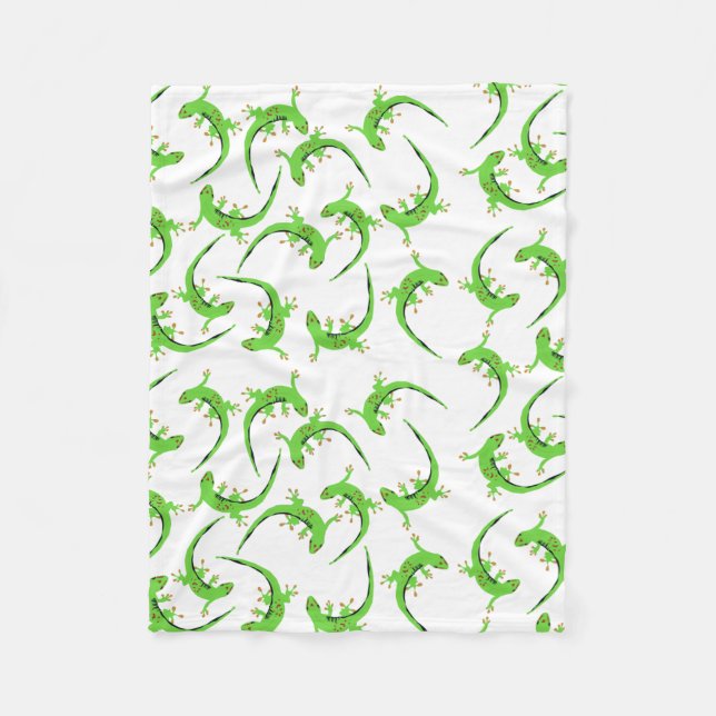 Gecko Lizard Reptile Pattern   Fleece Blanket (Front)