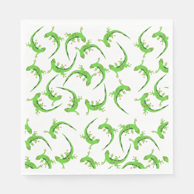 Gecko Lizard Reptile Pattern  Napkin (Front)