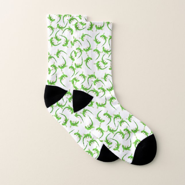 Gecko Lizard Reptile Pattern Socks (Pair)