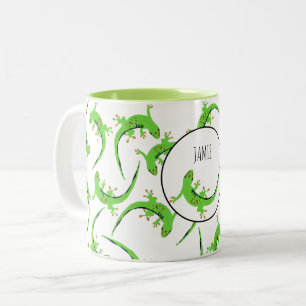 Gecko Lizard Reptile Pattern Two-Tone Coffee Mug